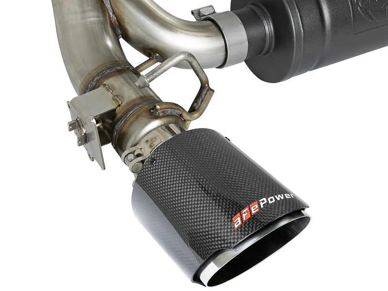 aFe Takeda 3in 304 Stainless Steel Axle-Back Exhaust System with Carbon Fiber Tips 2016-2018 Ford Focus RS I4-2.3L - photo 2