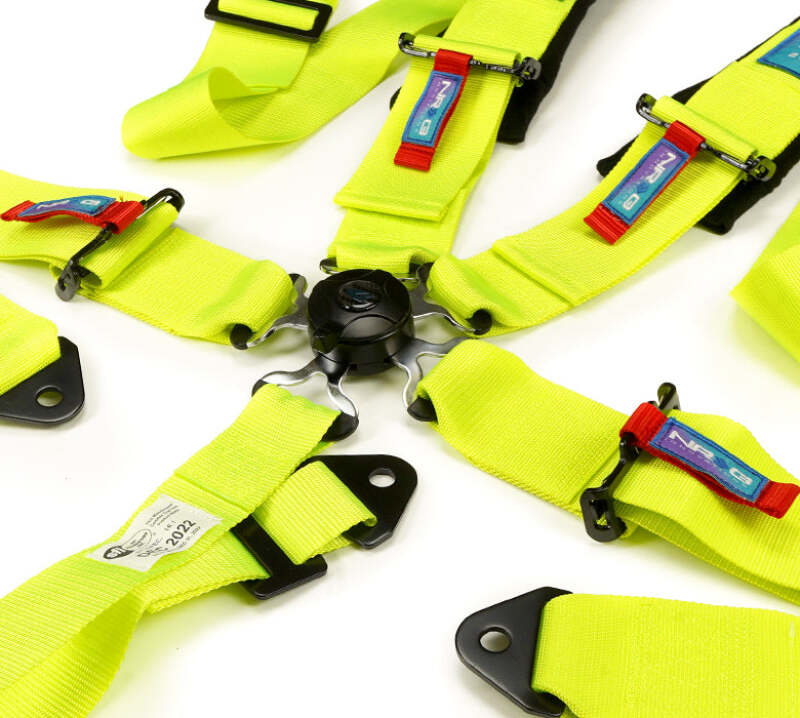 NRG SFI 16.1 5-Point 3 Inch Seat Belt Harness with Pads / Cam Lock - Neon Green (SBH-B6PCNG) - photo 2