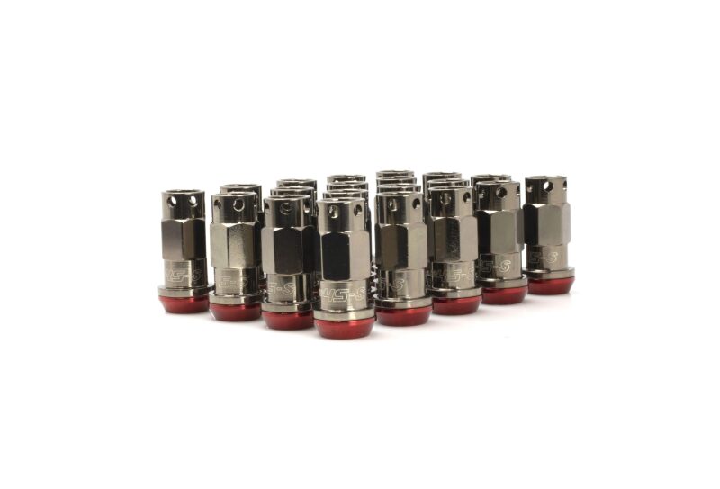 Muteki SR45-S Lug Nut Kit 12x1.50 - Smoke Titanium w/ Red Washers (32946T)