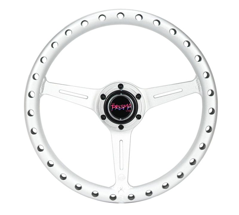 NRG All Aluminum Steering Wheel 330mm - Extra Light - Ergonomic Grip - Anadized Silver (RST-072-SL)
