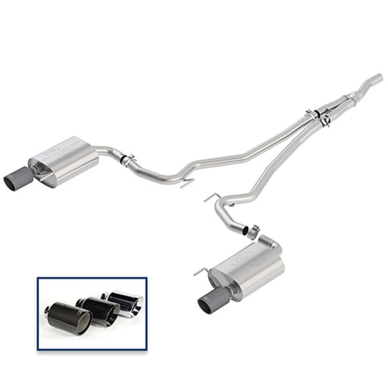 Ford Racing 2018 Mustang 2.3L Ecoboost Cat-Back Touring Exhaust System with Carbon Fiber Tips