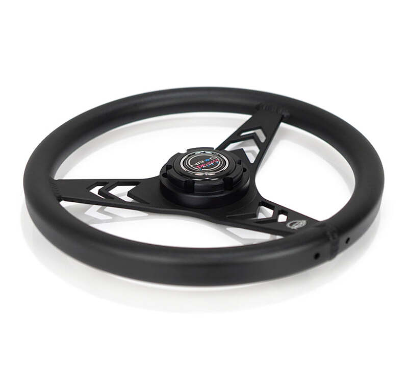 NRG Aluminum Steering Wheel 330mm - Arow Cutout - Ergonomic Grip - Anadized Black (RST-070-BK) - photo 3