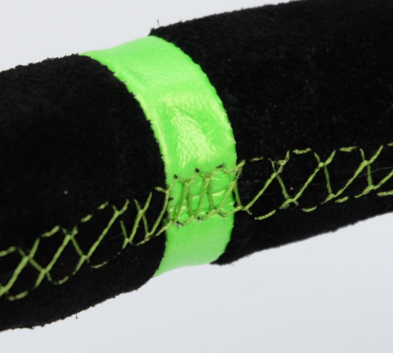 NRG Reinforced Steering Wheel 350mm/3in. Deep Black Suede/ Neon Green Stitch w/ 5mm Matte Black Spoke (RST-036MB-S-GN) - photo 4