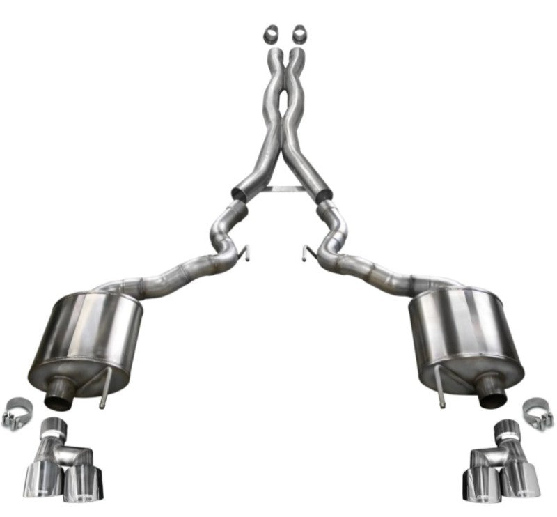 CORSA Performance 2018-2023 Ford Mustang GT Convertible without Active Valves Xtreme Cat-Back with 4in Tips - photo 2