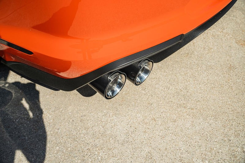 CORSA Performance 2020-2022 Ford Mustang GT500 3.0in Dual Rear Exit Cat-Back with Twin 5.0in Polished Carbon Fiber Tips - photo 3