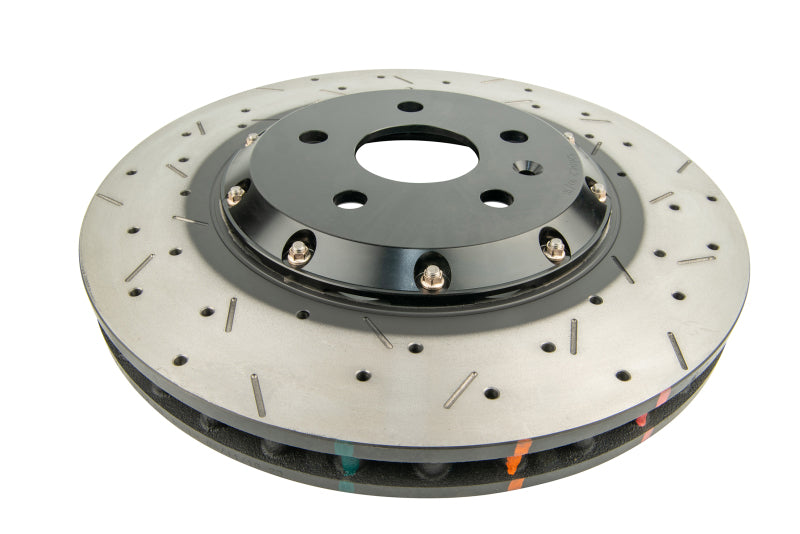 DBA Chevrolet Camaro (5th Gen) / Camaro (6th Gen) 5000 Series XS Drilled & Slotted 2-Piece Front Brake Rotor, Black Hat (DBA52604BLKXS)