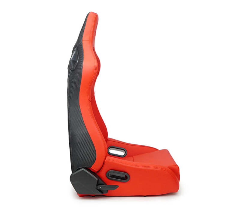 NRG Omega Reclinable Racing Seat (Pair) Red with Black Carbon Vinyl Back (RSC-750RD/BK L/R) - photo 3