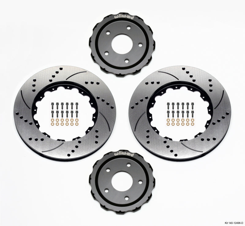 Wilwood 2005-2013 Chevrolet Corvette C6 Z51/Z06 Pro-Matrix Front Hat & Rotor Kit (14in) - Drilled & Slotted