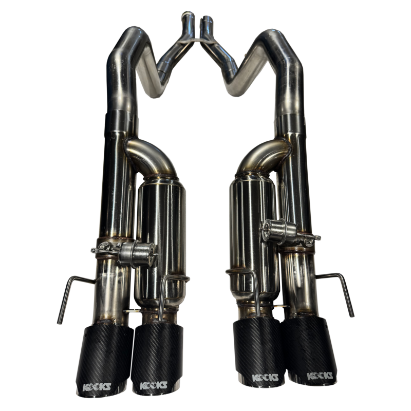 Kooks Headers 2009-2013 Chevrolet Corvette Z06/ZR1 3in. Valved Axle-Back Exhaust with CF Tips - photo 3