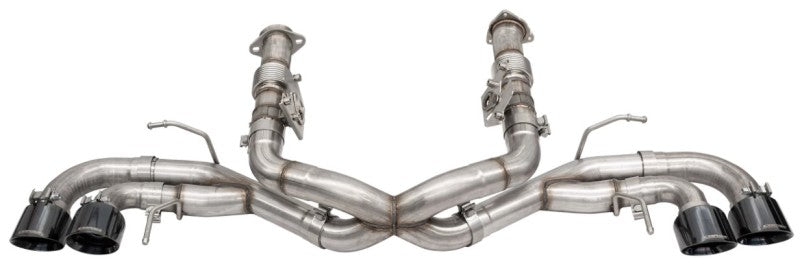 CORSA Performance 2020-2025 Corvette C8 3in Xtreme Cat-Back Exhaust 4.5in Blk Quad Tips - Integrates stock AFM Valve
