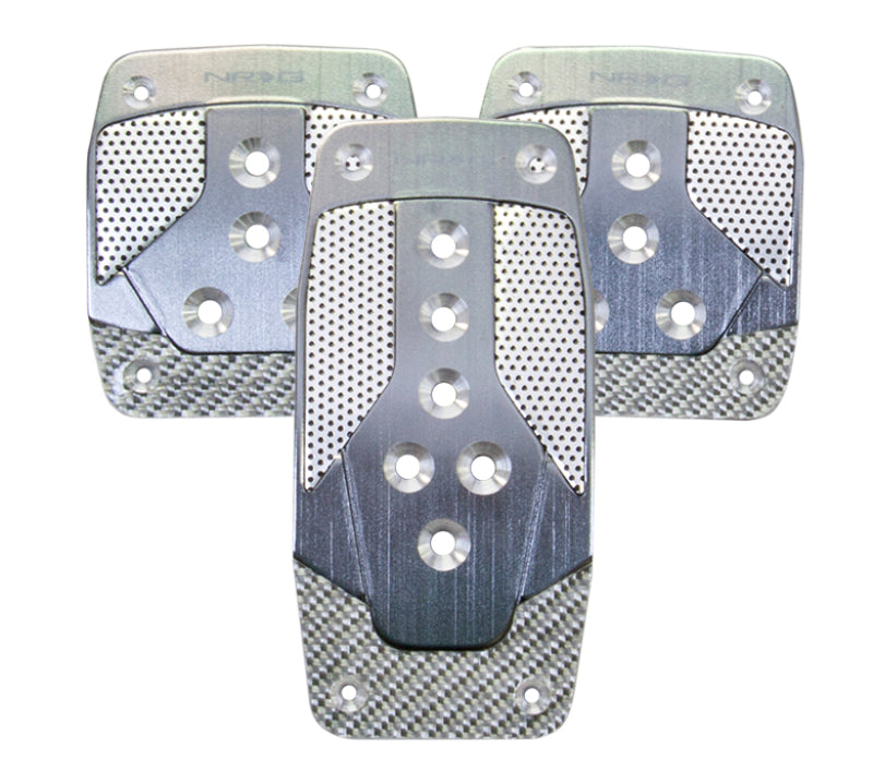 NRG Aluminum Sport Pedal M/T - Gunmetal w/ Silver Carbon (PDL-400GM) - photo 2