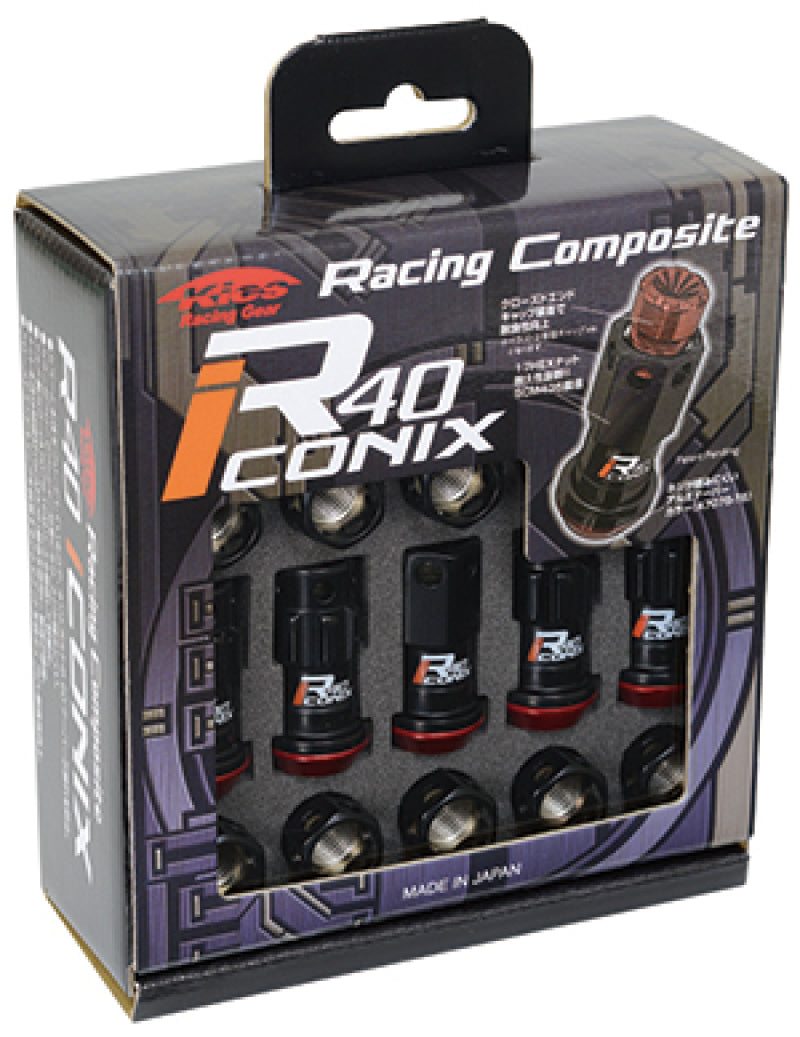 Project Kics 12x1.25 R40 Iconix Lug Nuts w/o Cap 16+4 Black (WRI13KK)