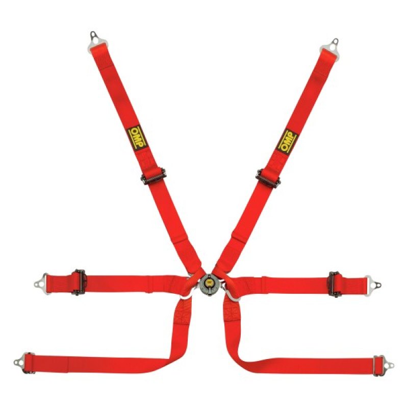 OMP Safety Harness Tecnica 2in Prototype Red Pull Up (FIA 8853-2016) (DA0-0206-A02-061)
