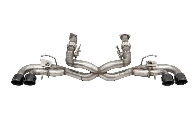 CORSA Performance 2020-2025 Corvette C8 3in Valved Cat-Back 4.5in Blk Quad Tips - Fits Factory NPP Exhaust with AFM