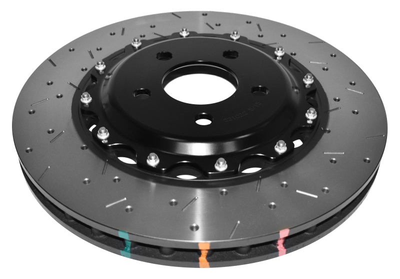DBA Ford Mustang (S550) 5000 Series XS Drilled & Slotted 2-Piece Front Brake Rotor, Black Hat (DBA52166BLKXS)