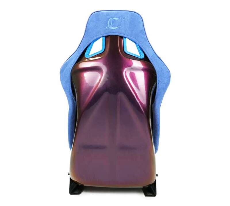 NRG FRP Bucket Seat Prisma-Chromatic Royal Blue Vegan Suede w/ Chameleon Back