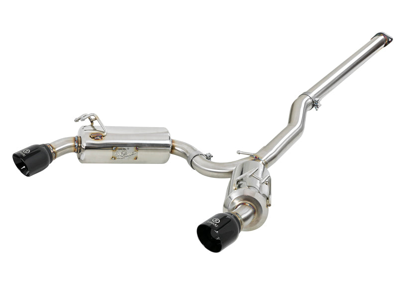 aFe Takeda 3in. to 2.5in. 304 Stainless Steel Cat-Back Exhaust 2008-2015 Mitsubishi Lancer EVO I4-2.0L - Black Tips