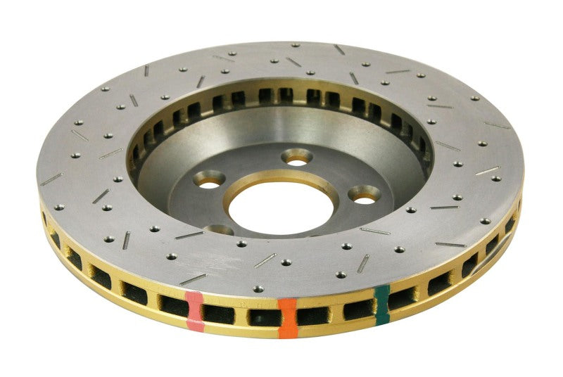 DBA Ford Mustang (S197) 4000 Series XS Drilled & Slotted Front Brake Rotor, Gold Hat (DBA42113XS)