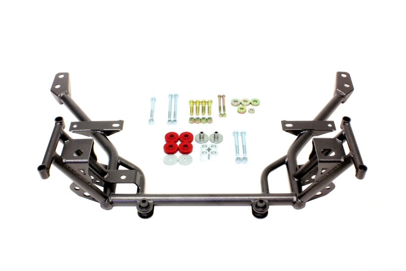 BMR Suspension 05-14 S197 Mustang K-Member w/ 1/2in Lowered Motor Mount and STD. Rack Mounts - Black Hammertone