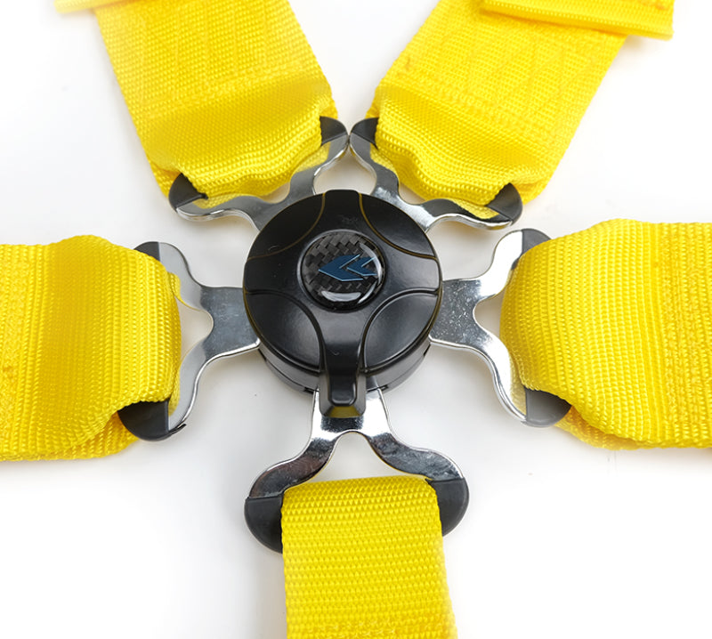 NRG 5PT 3in. Seat Belt Harness / Cam Lock - Yellow (SBH-B6PCYL) - photo 3