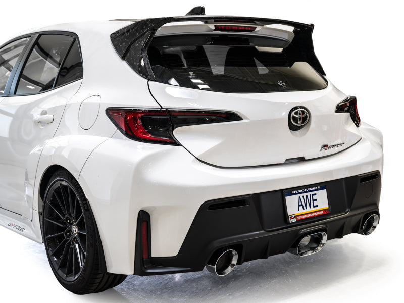 AWE Tuning 2023-2024 Toyota GR Corolla Track Edition Cat-Back Exhaust - Chrome Silver Tips - photo 2