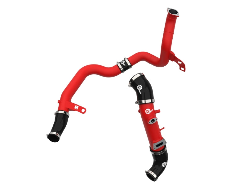 aFe 19-22 Hyundai Veloster N BladeRunner Aluminum Hot & Cold Charge Pipe Kit - Red