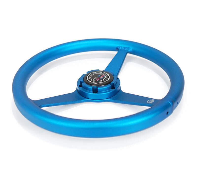 NRG Aluminum Steering Wheel 330mm - Heritage Solid Spoke - Ergonomic Grip - Anadized Blue (RST-071-BL) - photo 3