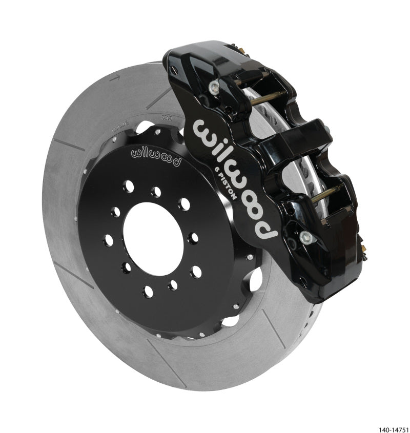 Wilwood 2000-2006 BMW M3 E46 Aero6 Front Big Brake Kit (14in) - Black / Slotted