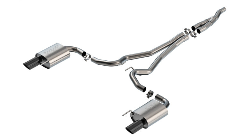 Borla 2024 Ford Mustang 2.3L Ecoboost 2.50 S-TYPE Black Chrome Cat-Back Exhaust - Non-Active
