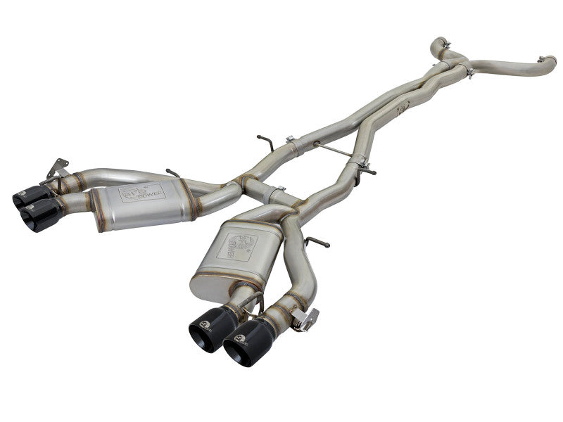 aFe MACH Force-Xp 3in 304 Stainless Steel Cat-Back Dual Exhaust with Black Tips 2016-2017 Chevrolet Camaro SS V8-6.2L