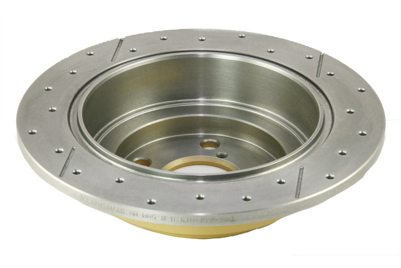 DBA Subaru Impreza WRX STI (GD) Street Series Drilled & Slotted Rear Brake Rotor, Gold Hat (DBA644X)