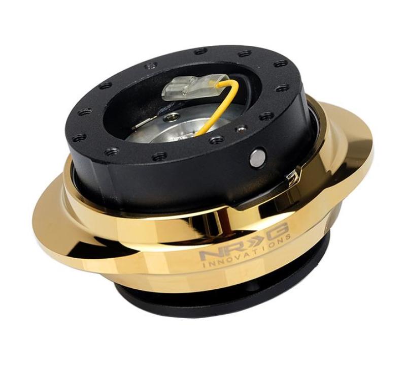 NRG Quick Release Kit - Black Body/ Chrome Gold Oval Ring (SRK-220BK/CG)