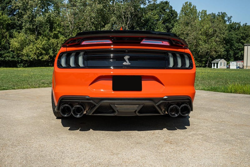 CORSA Performance 2020-2022 Ford Mustang GT500 3.0in Dual Rear Exit Cat-Back with Twin 5.0in Black Carbon Fiber Tips - photo 2