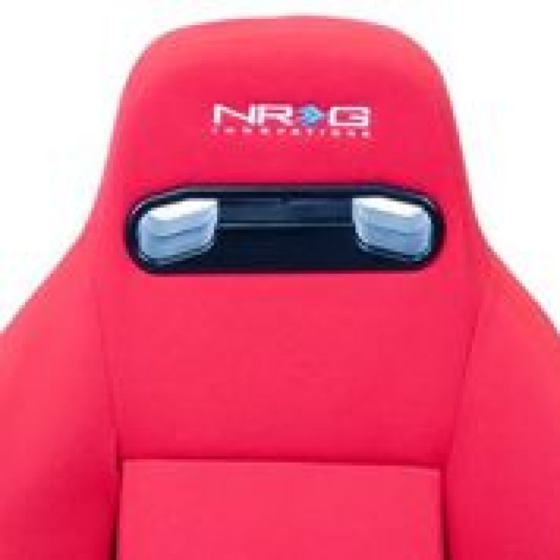 NRG Sport Seats (Pair) Type-R Cloth w/ NRG Logo - Red w/ Red Stitch (RSC-210L/R)