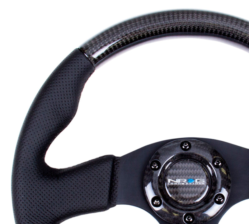 NRG Carbon Fiber Steering Wheel (315mm) Leather Trim w/ Black Stitching (ST-310CFBS) - photo 4