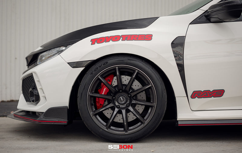Seibon 2017-2018 Honda Civic Type R Carbon Fiber Fender Ducts (Pair) - photo 5