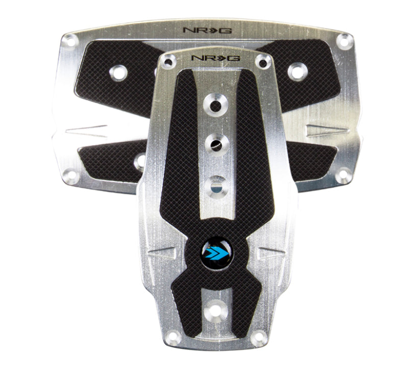 NRG Brushed Aluminum Sport Pedal A/T - Silver w/ Black Rubber Inserts (PDL-250SL) - photo 2