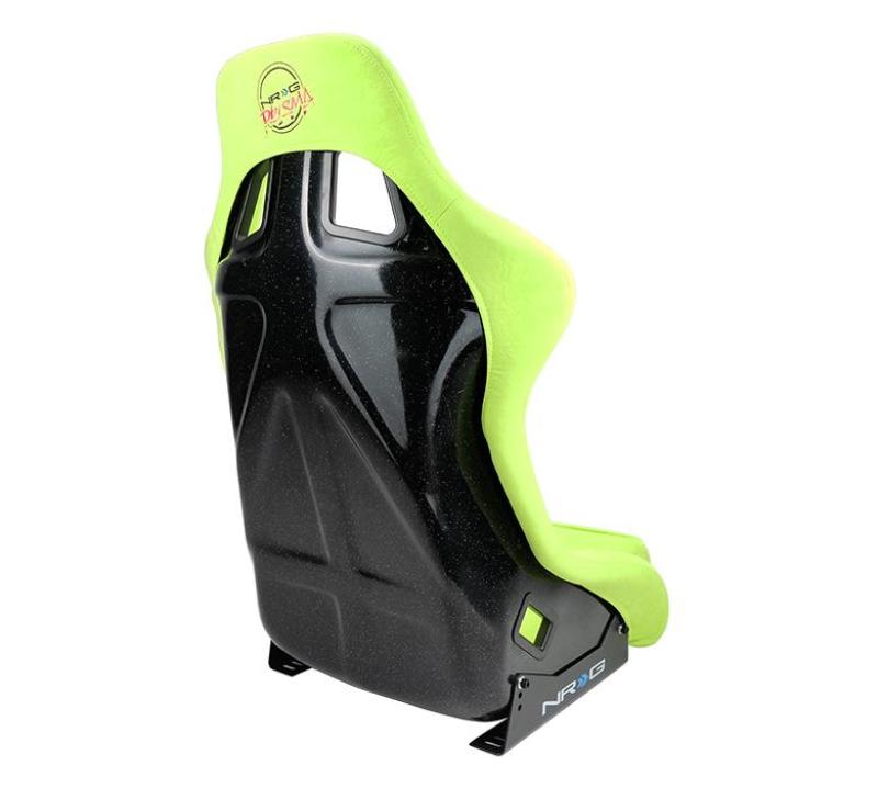 NRG FRP Bucket Seat PRISMA Edition - Large (Neon Green Alcantara/ Pearlized Back) (FRP-302NG-PRISMA)