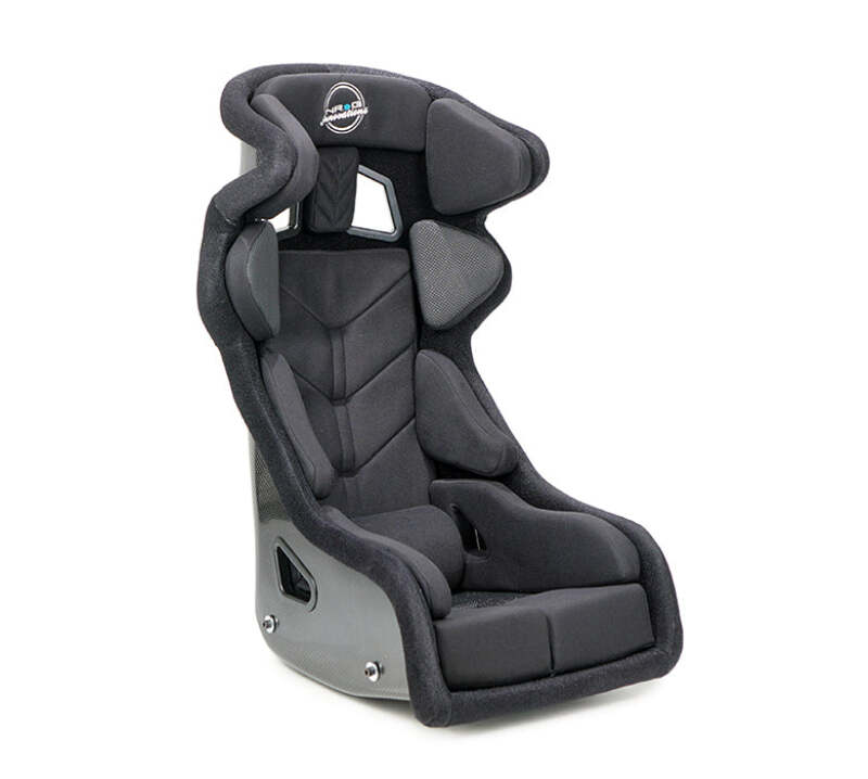 NRG FIA Competition Seat w/ Head Containment & Comp Fabric FIA Velcro Paddings - Thick Cushion (Black) (FRP-RS700M-BK2)