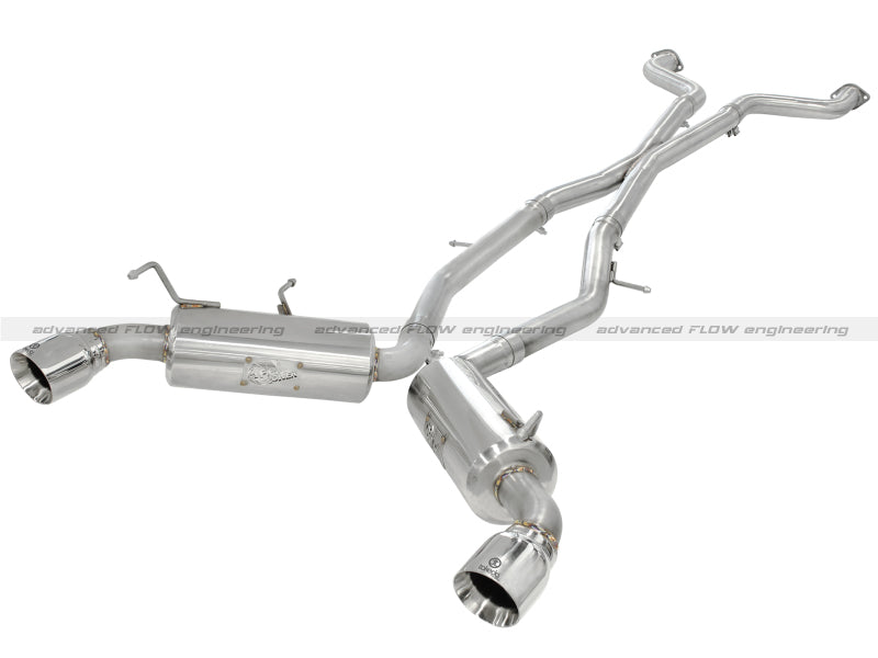 aFe Takeda 2.5inch Stainless Steel Exhaust Cat-Back 2009-2013 Nissan 370Z V6 3.7L Polished Tips
