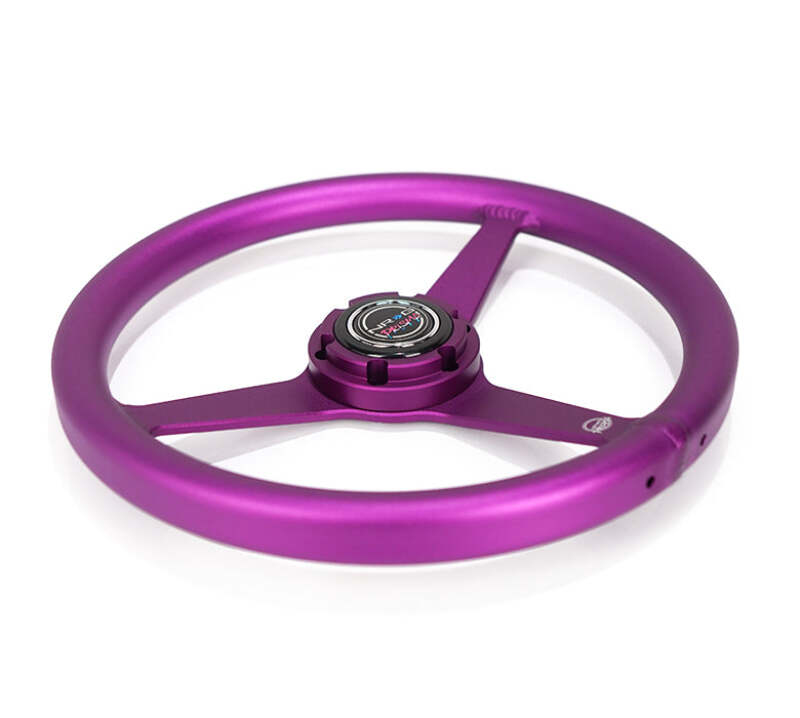 NRG Aluminum Steering Wheel 330mm - Heritage Solid Spoke - Ergonomic Grip - Anadized Purple (RST-071-PP) - photo 3