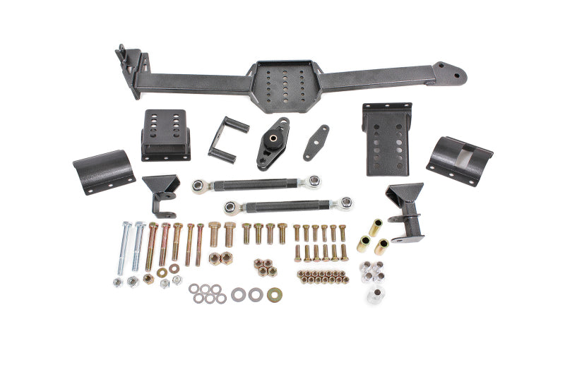 BMR Suspension 05-14 S197 Mustang Body Mount Watts Link Rod End/Poly w/ Adj. Axle Clamps - Black Hammertone