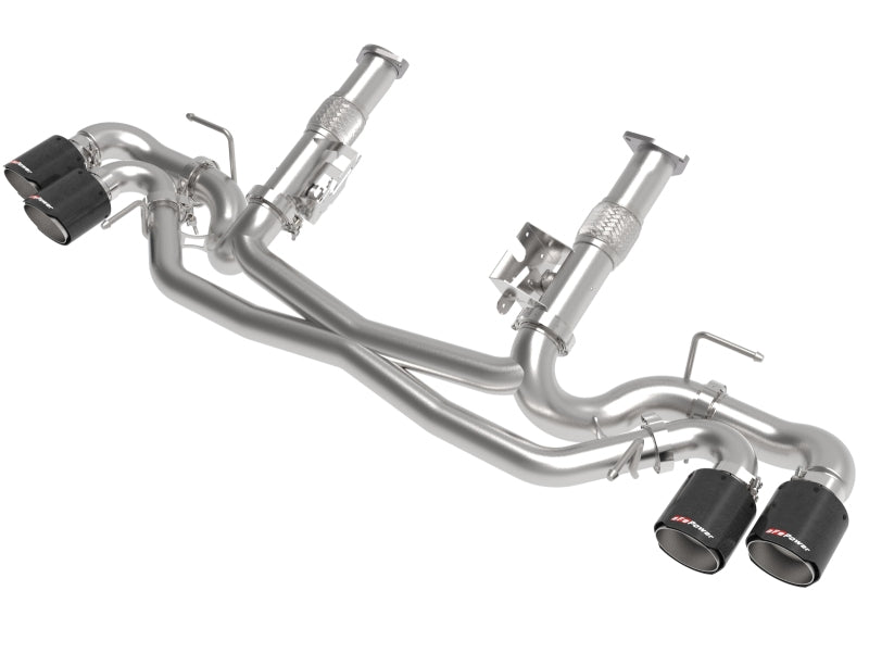 aFe MACH Force-Xp 3in to 2-1/2in 304 Stainless Steel Cat-Back (No Muff.) 2020 Chevrolet Corvette 6.2L - Carbon Tip