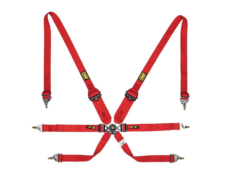 OMP Safety Harness One 2in Endurance Red Pull Down (FIA 8853-2016) (DA0-0205-A02-061)