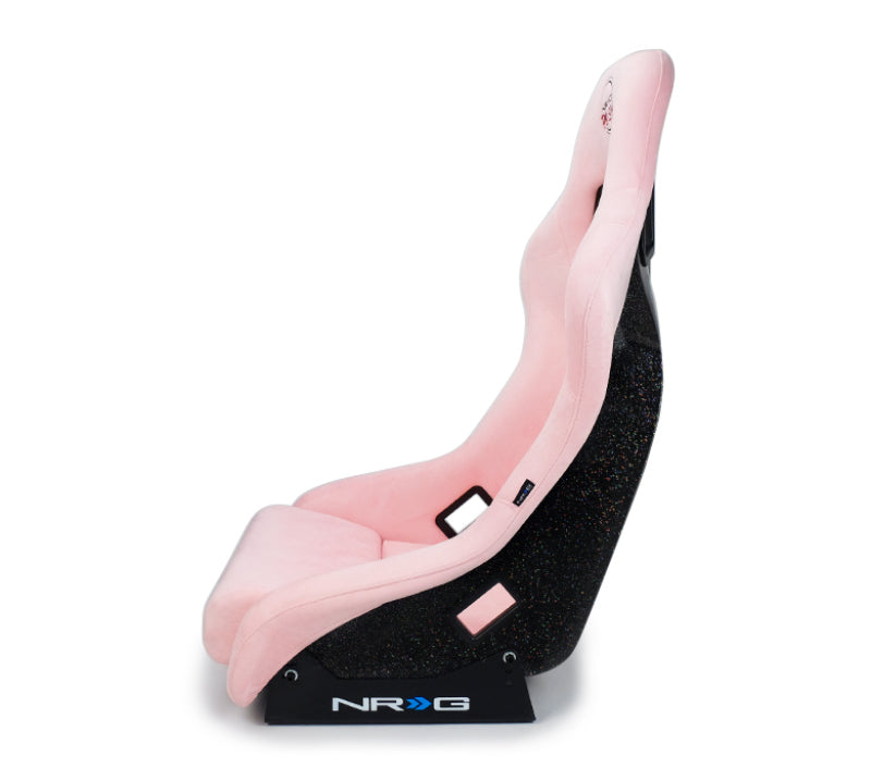 NRG FRP Bucket Seat Prisma Edition w/ Pearlized Back and Pink Alcantara