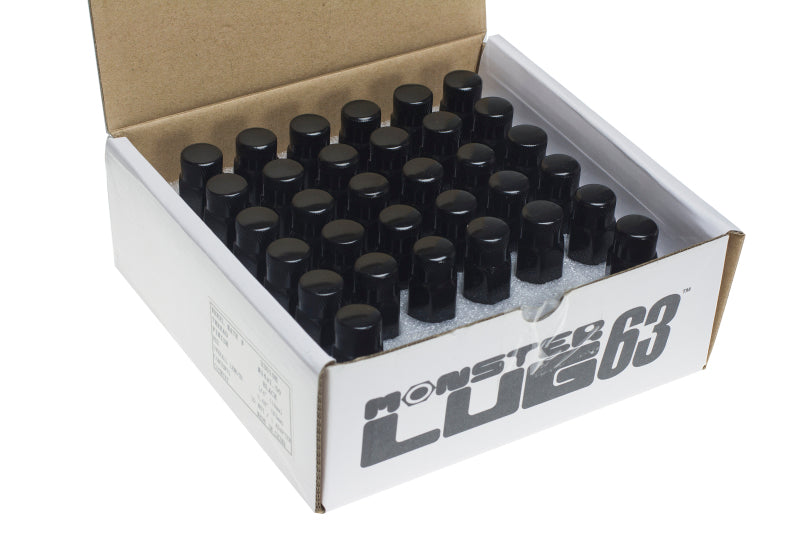 Muteki HR38 Open End Lug Nuts 12x1.25 Black Chrome / Yellow Ring (HR3805BY)