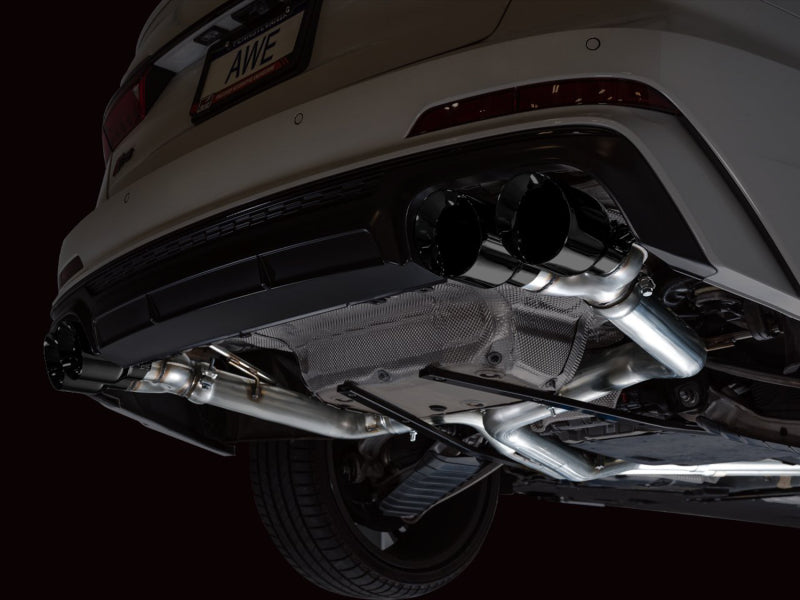 AWE Tuning 2019-2023 Audi C8 S6/S7 2.9T V6 AWD Track Edition Exhaust - Diamond Black Tips - photo 2