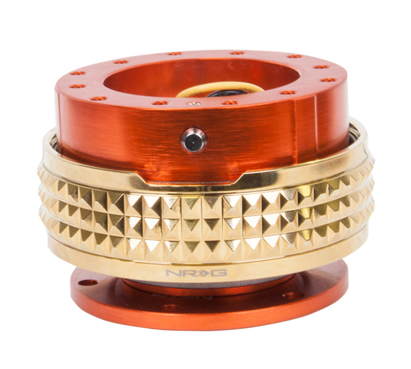 NRG Quick Release Kit - Pyramid Edition - Orange Body / Chrome Gold Pyramid Ring (SRK-210OR/CG) - photo 2