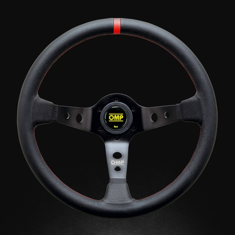 OMP Corsica Racing Steering Wheels 350mm - Black/Red (OD0-1956-073)