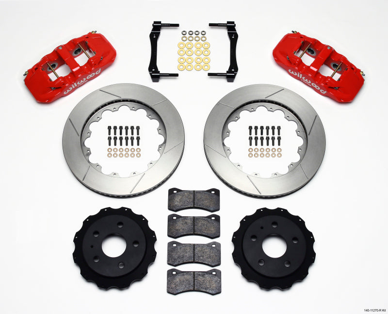 Wilwood 2010-2015 Chevrolet Camaro Aero4 Rear Big Brake Kit (14.25in) - Red / Slotted
